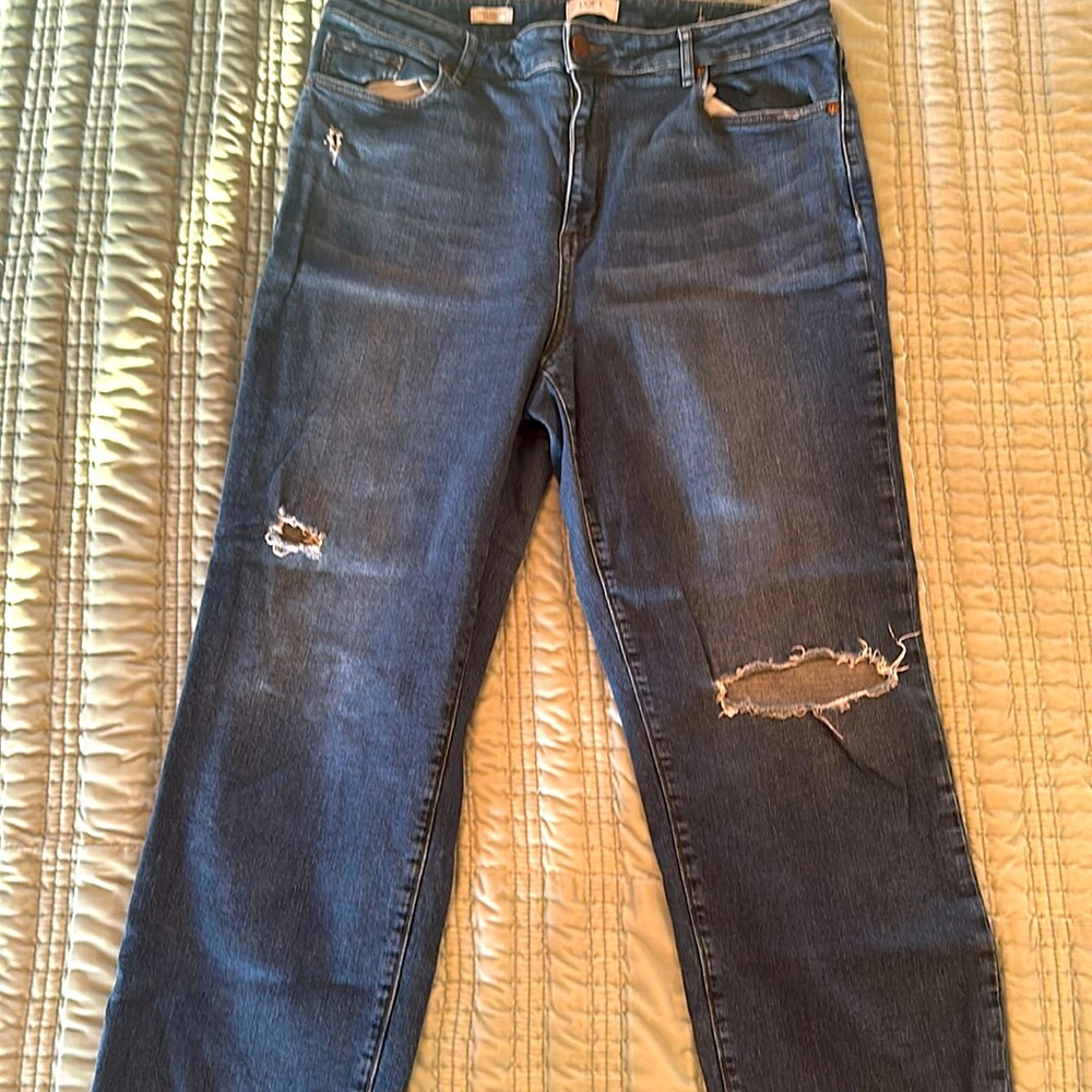Loft Curvy High Rise Straight Leg Jeans Size 14